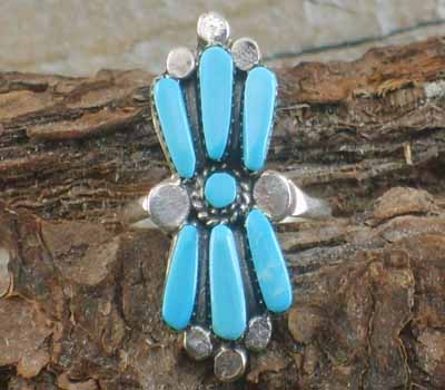 Native American Turquoise Ring- sz 6.75
